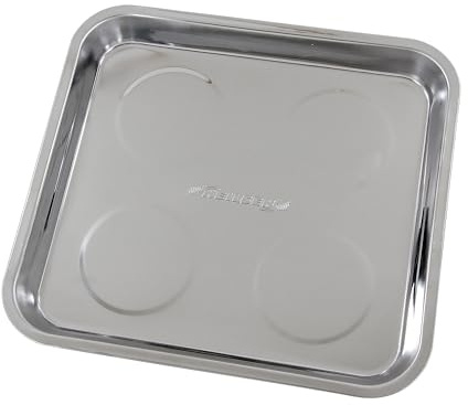 Neilsen CT1316 Magnetic Parts Tray - 240 x 240mm | Stainless Steel with Rubber-Covered Magnets | Scratch-Free Use