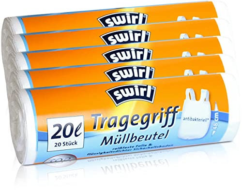 5x Swirl Tragegriff Müllbeutel 20L (20 stk./Rolle)