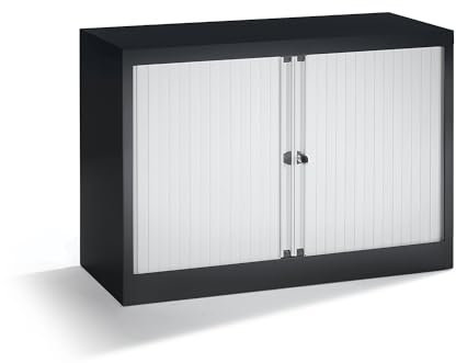 Bisley ET410/06/1S. LG 69 cm Euro Tambour Top Box hellgrau Shutter – Schwarz