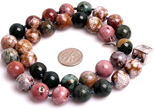 Halskette mit Ozeanjaspis von Etsy Modeschmuck, 47 cm (mehrfarbig/12 mm)