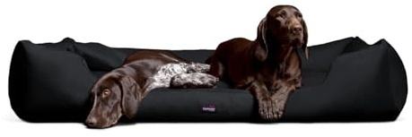 tierlando® Stabiles Hundebett Moritz Komfort Hundesofa aus festgewebtem, robusten Polyester, Größe: 90x75cm | Farbe: 03 Schwarz