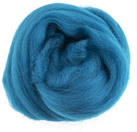 Trimits Natural Felting Roving Wool, Turquoise, 10 g