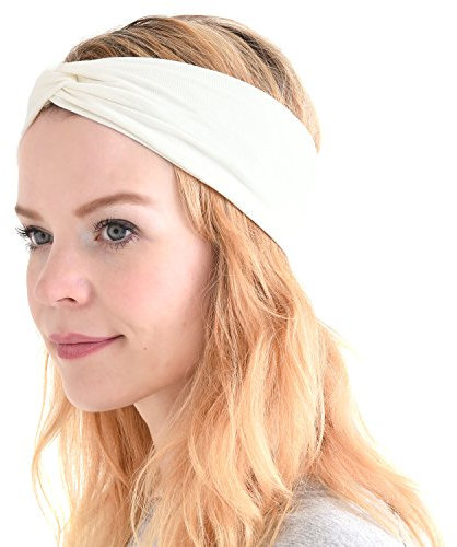 CHARM Herren Japanisch Bandana Stirnband - Damen Headband Haar Band Sport Weiß