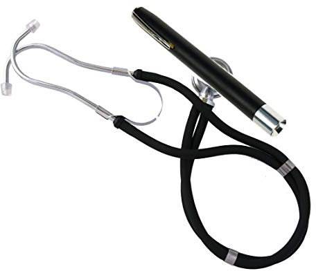 Rappaport Doppelkopfstethoskop schwarz mit Kunststoffleuchte schwarz