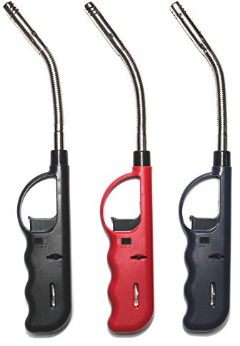 3stk. Stabfeuerzeug Feuerzeug Flexa Gas XXL flexibel biegsam 28,5 cm lang +1x (Konsumany® Stab- Stumfeuerzeug 12,5 cm Lang)