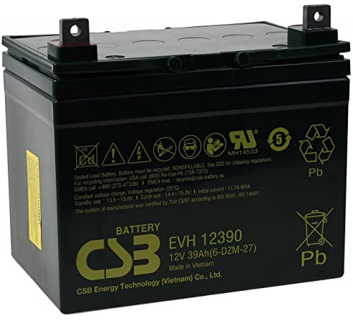 CSB Bleiakku EVH12390 12V 39Ah zyklenfest, 12V, Lead-Acid