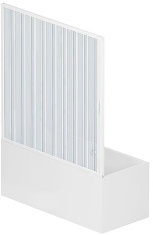 Rollplast BAST1LONCC28160 Pare-baignoire style accordéon, Ø 160 x 150 cm de hauteur, PVC, 1 côté, 1 volet, ouverture latérale, blanc