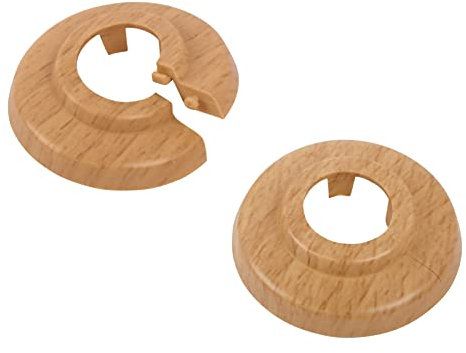 Sanitop-Wingenroth Klapprosette für Rohrsysteme 18 mm oder Typ 3/8 '' 2er-Set Rosette Abdeckung für Heizungsrohre Außendurchmesser: 49 mm Kunststoff Buche 19432 7