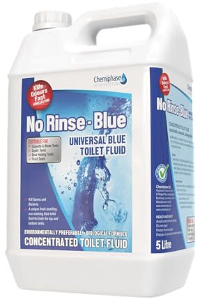 5L No-Rinse Blue Caravan Toilet Fluid – Eco-Friendly Toilet Chemical for Portable & Caravan Toilets – Formaldehyde-Free, Fresh Scent, Biodegradable, Odor Control – Ideal for Waste Tanks, Cassette