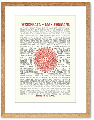 Wee Blue Coo QUOTE DESIDERATA MANDALA EHRMANN TYPOGRAPHY FRAMED ART PRINT F97X13483
