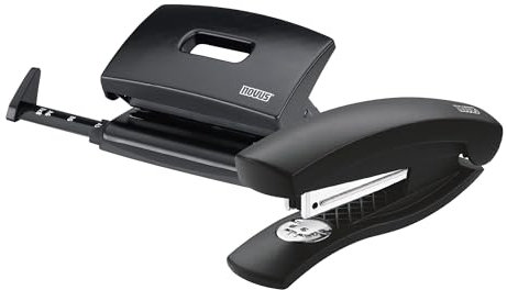 Novus Schreibtisch Set (Heftgerät C 1 mit Locher C 216, inkl. 1000 Heftklammern) schwarz