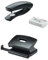 Novus Schreibtisch Set (Heftgerät C 1 mit Locher C 216, inkl. 1000 Heftklammern) schwarz