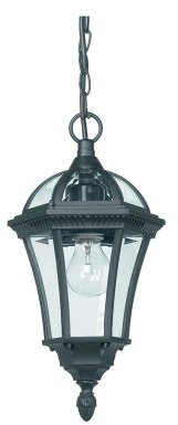 Black Exterior Hanging Porch Lantern Pendant Light by Happy Homewares