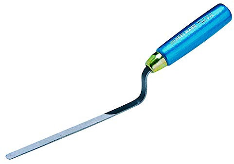 Jung Henkelmann Hamburger Fugenkelle (Carbonstahl, Breite 12 mm, flacher Hals, Holzgriff, Kelle) 74401200