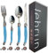 Lebrun 590055 Laguiole Besteck-Set, Edelstahl, Blau, 24-teilig