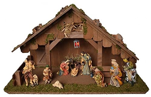 Krippe WEIHNACHTSFREUDE Holzkrippe Weihnachtskrippe Weihnachten Krippenstall - Alfred Kolbe GmbH WEEE- Reg. Nr. DE 53154302