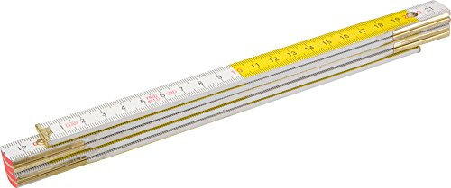 Topex 26C005 Holzgliedermaßstab 1 m, weiß-gelb