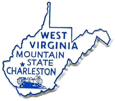 Kühlschrankmagnet, Motiv: West Virginia State 2D, PVC, Souvenir