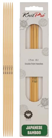 KnitPro K22104 Strumpfstricknadeln, Bamboo, Natur, 15 x 0.28 x 0.28 cm, 5 Count