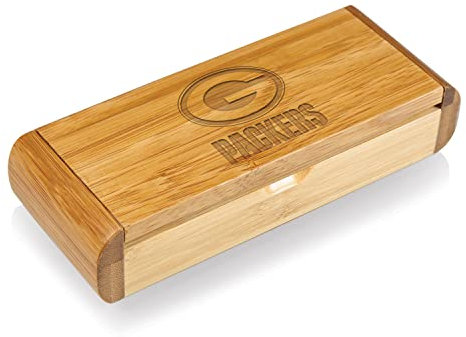 PICNIC TIME NFL Green Bay Packers Elan Deluxe Corkscrew In Bamboo Box, Stainless Steel Waiter-Style Corkscrew Opener Kit, Wooden Gift Box, (Bamboo)