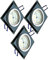 Trango 3er Set Design LED Einbaustrahler 6736S-03B Einbauleuchten I Deckenstrahler I Strahler aus schwarzem Glas & Alu inkl. 3x GU10 LED Leuchtmittel direkt 230V Deckenspots I Einbauspots I Spots