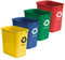 Acrimet Wastebasket Bin for Recycling, 6.75 Gallon/ 27 Quart/ 24 Liter (Made of Plastic) (Metal/Yellow, Paper/Blue, Glass/Green, Plastic/Red) (Set of 4)