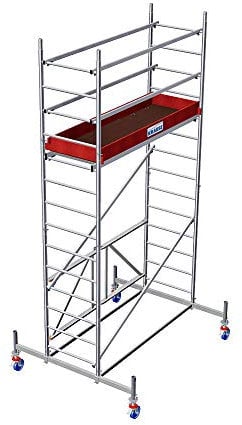 Rollgerüste Faltgerüst (Alu), Arbeitshöhe 4,8 m, Standhöhe 2,8 m,Gerüsthöhe 4 m, 97,9 kg