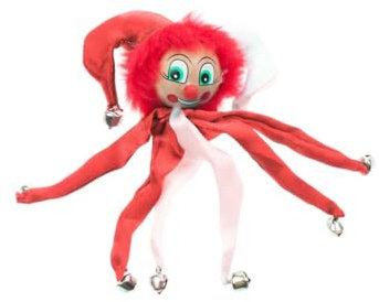 Anstecker Clown 11cm rot/weiß