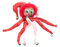 Anstecker Clown 11cm rot/weiß