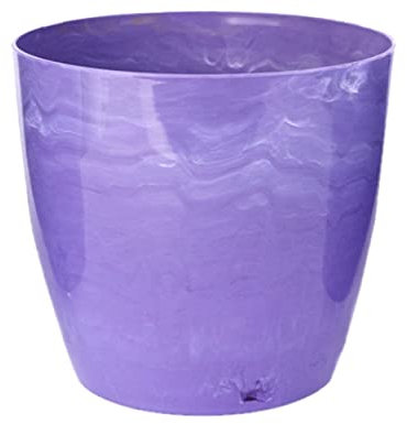 Home Garden Ornaments Plant Pots Indoor 16cm Diameter – Plastic Plant Pot with Blue Violet Marble Colour – Flower Pot with Glossy Surface – Durable Flower Pots Outside (16 cm, Blu-Violet Marble)