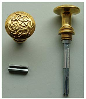 Graf von Gerlitzen Messing Tür Möbel Türgriffe Knopf Knauf Drehknopf Gründerzeit B6SP