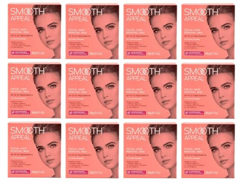 12 Pack of Smooth Appeal Facial Hair Remover Wax - Microwave Formula
