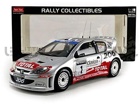 Sun Star Peugeot 206 WRC Rally Car 1:18th