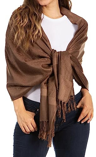 Sakkas 70 X 28 Paisley Selbst-Design Schal/Wrap/Stola - Schokolade