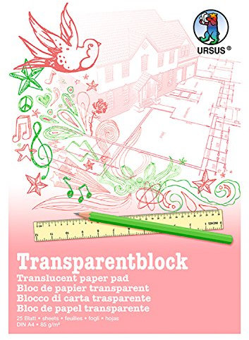 Ursus Transparenter A4-Block, 25 Blatt, Weiß