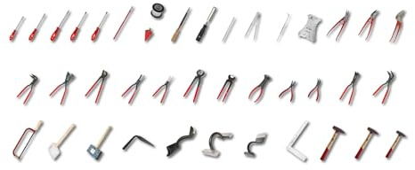 STUBAI 40-teiliger Komplett-Spenglersatz mit Blechscheren, Falzzangen, Hämmern, Falzeisen, Mess- und Anreißwerkzeugen für Metalldächer, Fassadenblech und Metallverarbeitung