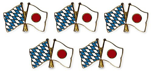 Yantec Freundschaftspin 5er Pack Bayern Japan Pin Anstecknadel Doppelflaggenpin