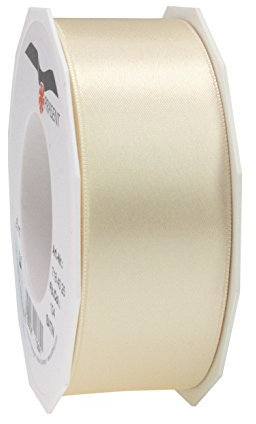 Präsent C.E. Pattberg Satin crème, 25 m Satinband zum Einpacken von Geschenken, 40 mm Breite, Geschenkband zum Dekorieren & Basteln, Dekoband, Anlass