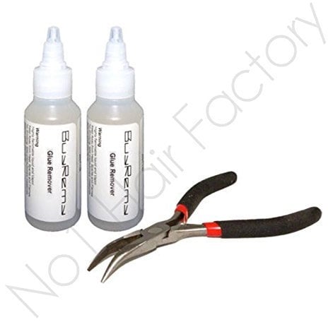 Extensiones de pelo queratina/silicona Bond pegamento quitar Kit/alicates