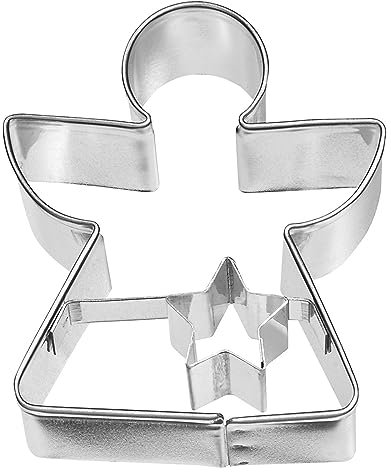 Birkmann 1010707510 Aussstechform Geometrischer Engel 6 cm, Kunststoff, Grau, 5 x 3 x 2 cm