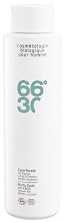 66°30 - Gel Douche et Shampoing Bio - Corps & Cheveux Homme - Régulateur de Sébum et Anti-Pelliculaire - 250ml