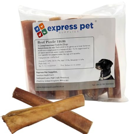 10 PCS 12sm Spuntini Bastoncini di Manzo per Cani 100% Naturali Digeribile Bastone Masticare Verga Bovina Nerbo di Bue Ziemer Pezzo Naturale