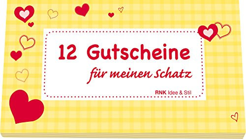 RNKVERLAG 28722 - Gutscheinheft für meinen Schatz, 12 Gutscheine zum Heraustrennen