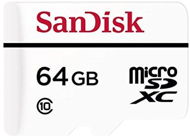 Carte Mémoire microSDXC avec adaptateur SD SanDisk Haute Endurance pour surveillance vidéo en Full HD jusquà 10.000 heures - 64 Go Classe 10 (SDSDQQ-064G-G46A)