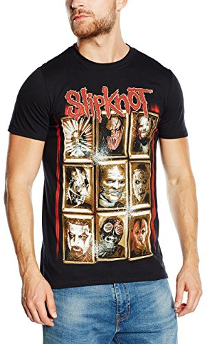 Slipknot Herren T-Shirt New Masks, Schwarz (Black), XXL