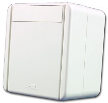 fontana Schutzkontakt-Steckdose weiß, 250V~/16A, AP, IP44