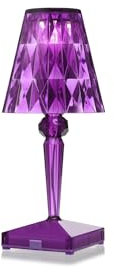 Kartell Battery Lampada da Tavolo, Confezione da 1 Pezzo, Prugna, Alluminio, 37x25x19 cm