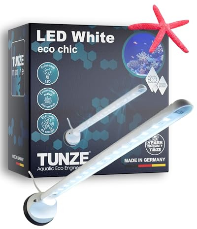 Tunze LED white eco chic I LED-Leuchte für Korallenwachstum I Aquarienleuchte für Süß- & Meerwasseraquarien I inkl. Magnet Holder I Optimal als Unterwasser Pflanzenlicht & Beleuchtung für Becken
