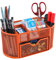 Schreibtisch-Aufbewahrungskorb, Drahtgeflecht, für das Büro, multifunktional, Aufbewahrungslösung, Stifte-/Bleistift-Halter orange