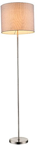 Globo Design Steh Leuchte Textil Höhe 160 cm Beleuchtung Stand Lampe Decken Fluter Schalter 15185S, beige,metallisch